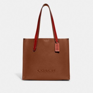 Coach Relay Tote Bag 34 Marrones | COH866529