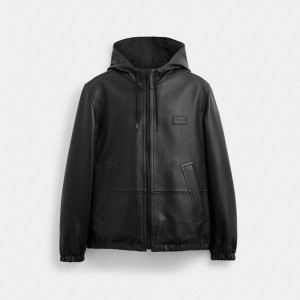Coach Reversible Leather Jacket In Recycled Polyester Negras | COH866874