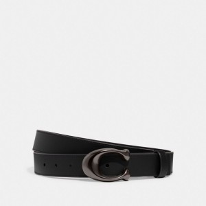 Coach Sculpted C Buckle Cut To Size Reversible Belt, 32 Mm Azules Gris Negras | COH866319