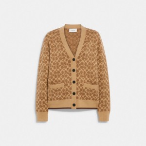 Coach Signature Cardigan Marrones | COH865953