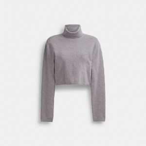 Coach Signature Cropped Turtleneck Gris | COH865982