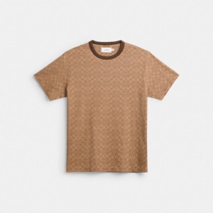 Coach Signature T Shirt Marrones | COH865977