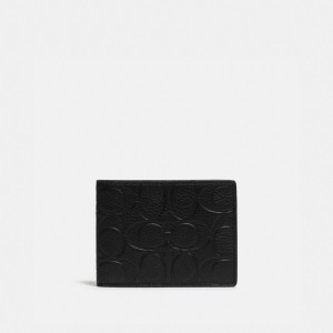 Coach Slim Billfold Wallet In Signature Leather Negras | COH866710