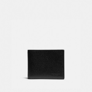 Coach Slim Billfold Wallet With Signature Canvas Detail Negras Kaki | COH866711