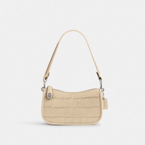 Coach Swinger Bag 20 Plateadas Blancas | COH864744