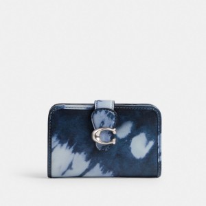 Coach Tabby Medium Wallet With Tie Dye Print Plateadas Azul Marino | COH865511