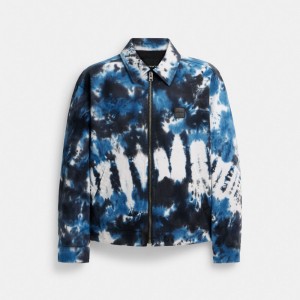 Coach Tie Dye Lightweight Jacket In Regenerative Cotton Azul Marino | COH866879