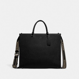 Coach Tote Bag 40 With Signature Canvas Negras | COH866522