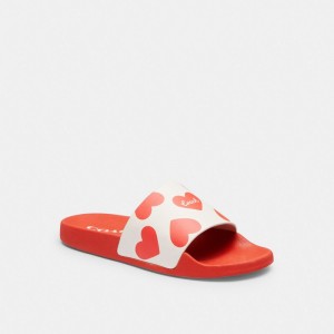 Coach Udele Sport Slide With Valentine'S Print Rojas | COH865891