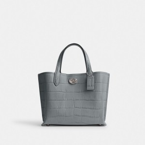 Coach Willow Tote Bag 24 Plateadas Gris Azules Multicolor | COH865079